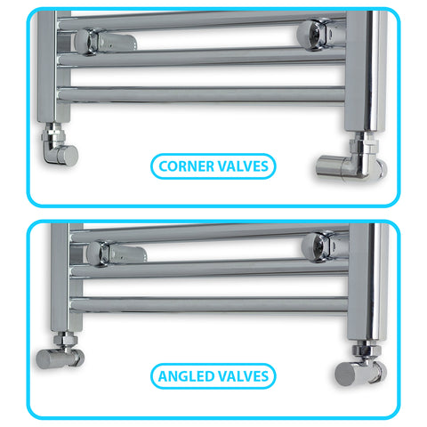 Towel Rail Corner and Angled Valve Difference