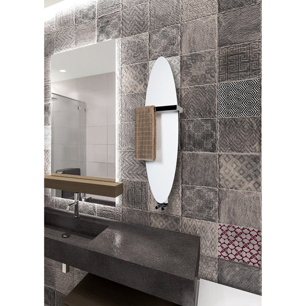 Designer Surf Style 1000 mm High x 300 mm Wide Heated Towel Radiator White