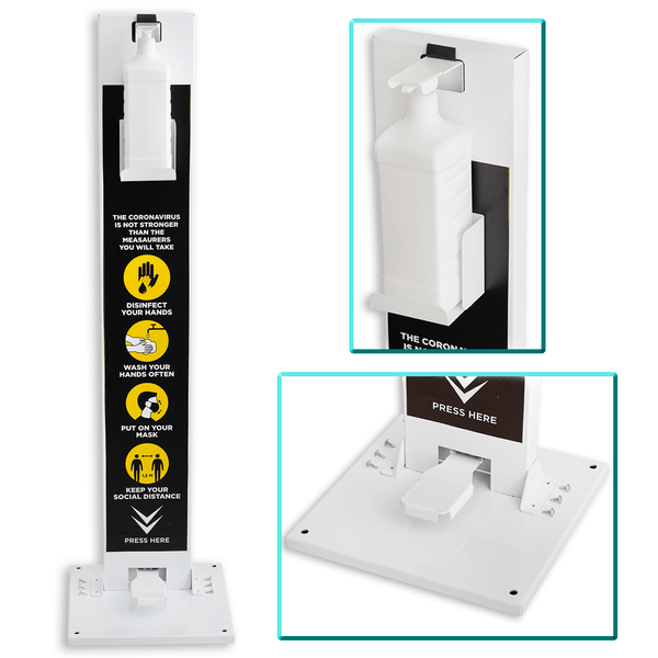 Hand Gel Floor Standing Dispenser Feet Operated | Freestanding Sanitiser Holder