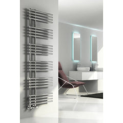 1000 x 500 mm / Chrome Reina Designer Elisa Vertical Heated Towel Rail Steel Radiator