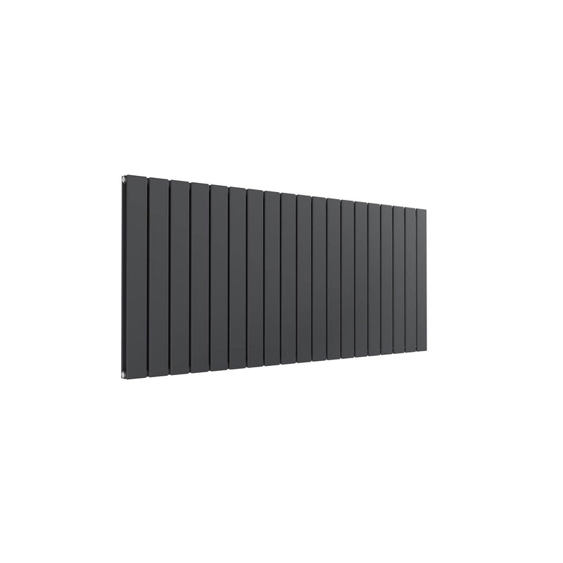 Double / Anthracite / 600 x 1402 mm Reina Designer Flat Horizontal Steel Radiator