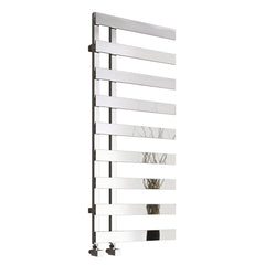 1235 x 500 mm / Chrome Reina Designer Florina Vertical Chrome Heated Towel Rail Steel Radiator