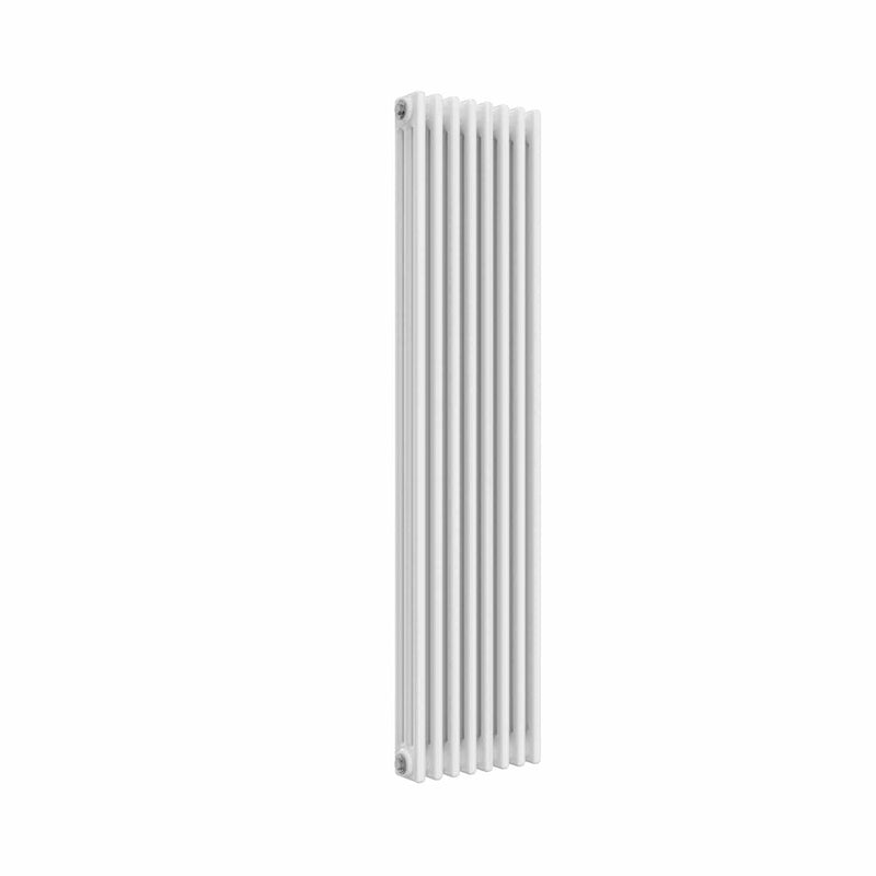 1500 x 380 mm / 3 Column Reina Designer White Colona Traditional Column Vertical Radiator