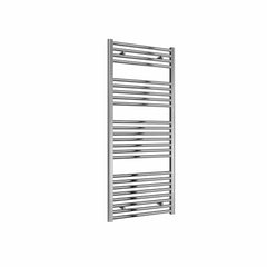 Flat / Straight / 1400 x 600 mm Reina Diva Designer Chrome Heated Towel Radiator 25mm Tubes