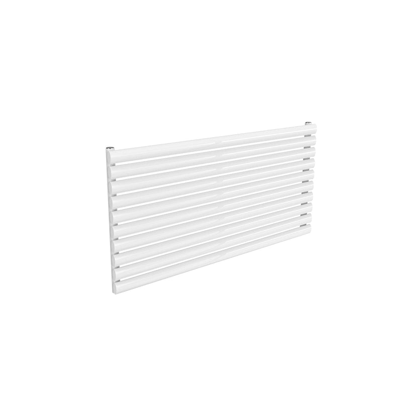 Single / White / 590 x 1200 mm Reina Nevah Horizontal Mild Steel Designer Radiator