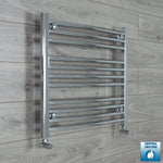 600 mm High x 700 mm Wide Heated Curved Towel Radiator Chrome