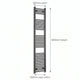 1800 mm High x 300 mm Wide Heated Towel Radiator Flat Black