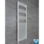 1760x600mm Heated Towel Rail Curved White Central Heating