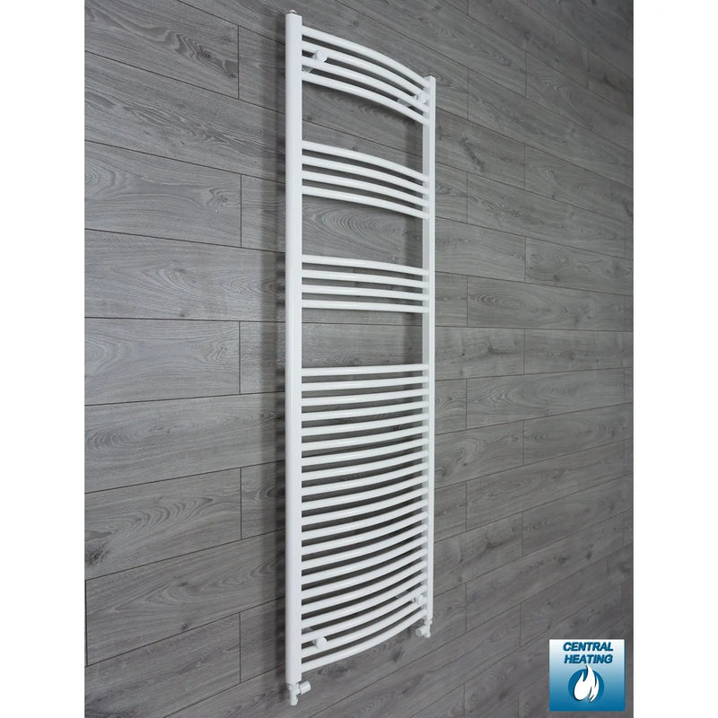 1760x600mm Heated Towel Rail Curved White Central Heating