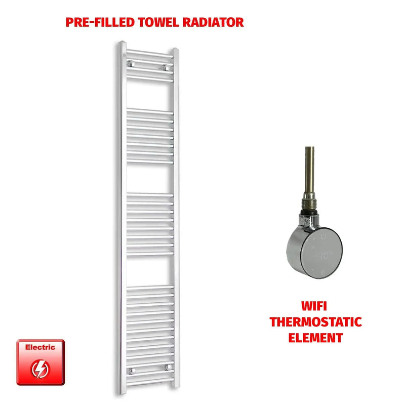 1800x300mm Pre Filled Electric Towel Rail Straight Chrome