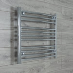 600 mm High x 750 mm Wide Heated Curved Towel Rail Radiator Chrome