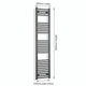 1600x300mm Flat Black Pre Filled Electric Towel Rail HTR