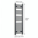 1200x300mm Flat Black Pre Filled Electric Towel Rail