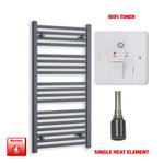 1000x500mm Flat Anthracite Pre Filled Electric Towel Rail