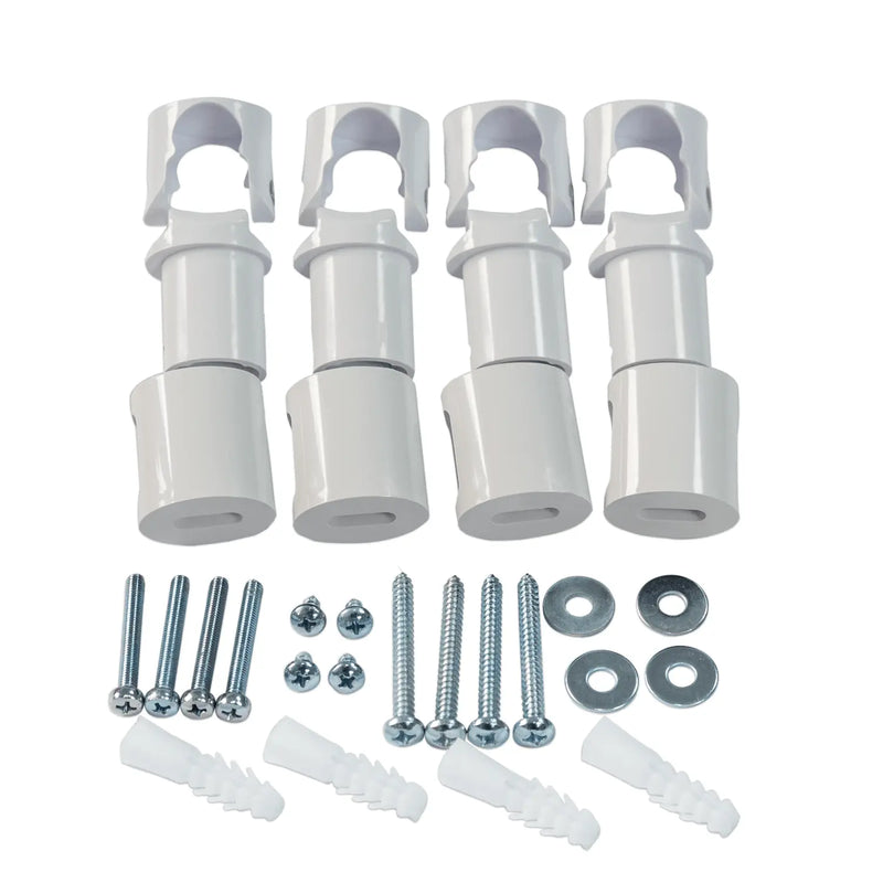 19mm White Clamp Universal Brackets Heated For Towel Rail