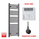 1200x450mm Flat Black Pre Filled Electric Towel Rail