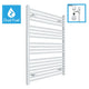 1400 x 750 White Dual Fuel Flat Heated Towel Rail Radiator