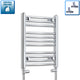 600x400mm Heated Flat & Curved Chrome Towel Rail