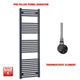 1600x500mm Flat Black Pre Filled Electric Towel Rail HTR