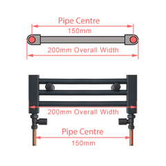 1000 mm High x 200 mm Wide Towel Rail Radiator Flat White