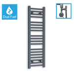 Matt Black Dual Fuel Heated Towel Rail 1000 x 300mm