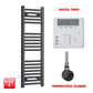 ER-Touch Thermostatic / Digital Timer 1000 x 300 Flat Black Pre-Filled Electric Heated Towel Rail