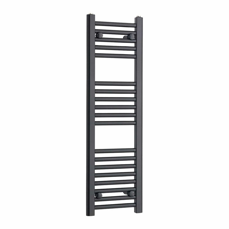 1000 mm High 300 mm Wide Black Towel Rail Central Heating - detail