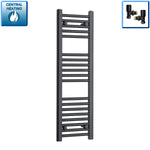 1000 mm High 300 mm Wide Black Towel Rail Central Heating - lifestyle