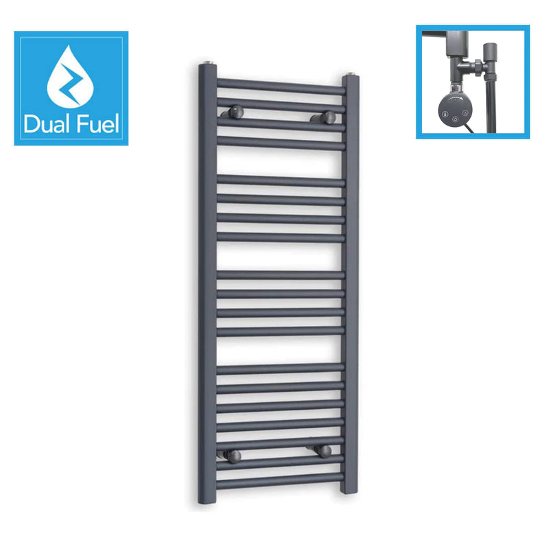 1000 x 400 Anthracite Dual Fuel Flat Heated Towel Rail Radiator