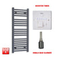 Single Heat / Booster Timer 1000 x 400 Flat Anthracite Pre-Filled Electric Heated Towel Radiator HTR