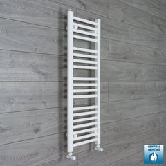 With Angled Valves 1000 x 400 Heated Towel Rail Radiator Flat White Central Heating