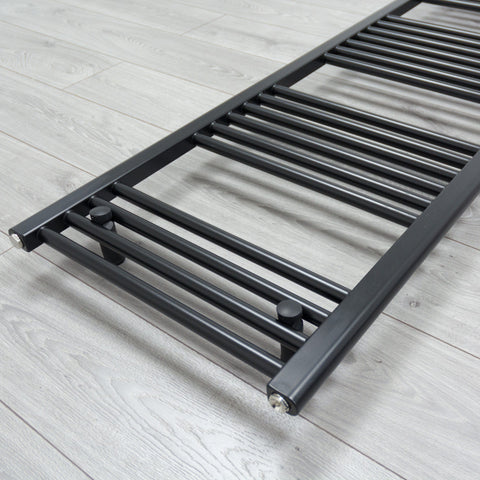 1000 x 450 Flat Black Pre-Filled Electric Heated Towel Rail HTR