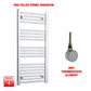 Flat / ER-Wifi Thermostatic / No Timer 1000 x 500 Chrome Electric Heated Towel Radiator Pre-Filled