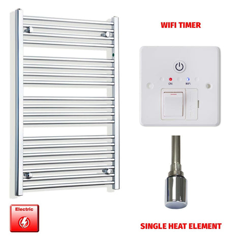 Single Heat / Wifi Timer 1000 x 550 Pre-Filled Electric Heated Towel Radiator Chrome HTR