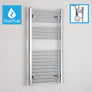 1000 x 600 Chrome Dual Fuel Flat Heated Towel Rail Radiator