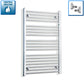 Straight / With Angled Valves 1000 x 600 Heated Flat or Curved Towel Rail Radiator Chrome