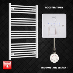 ER-Touch Thermostatic / Booster Timer 1000 x 600 Pre-Filled Electric Heated Towel Rail Radiator White HTR