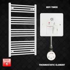 ER-Touch Thermostatic / Wifi Timer 1000 x 600 Pre-Filled Electric Heated Towel Rail Radiator White HTR