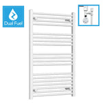 White Dual Fuel Heated Towel Rail 1000 x 600mm