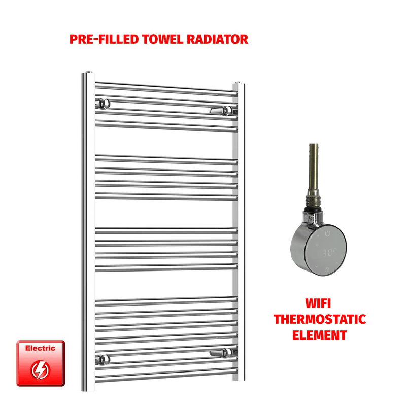 ER-Wifi Thermostatic / No Timer 1000 x 650 Pre-Filled Electric Heated Towel Rail Chrome HTR