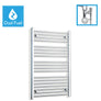 1000 x 700 Chrome Dual Fuel Flat Heated Towel Rail Radiator