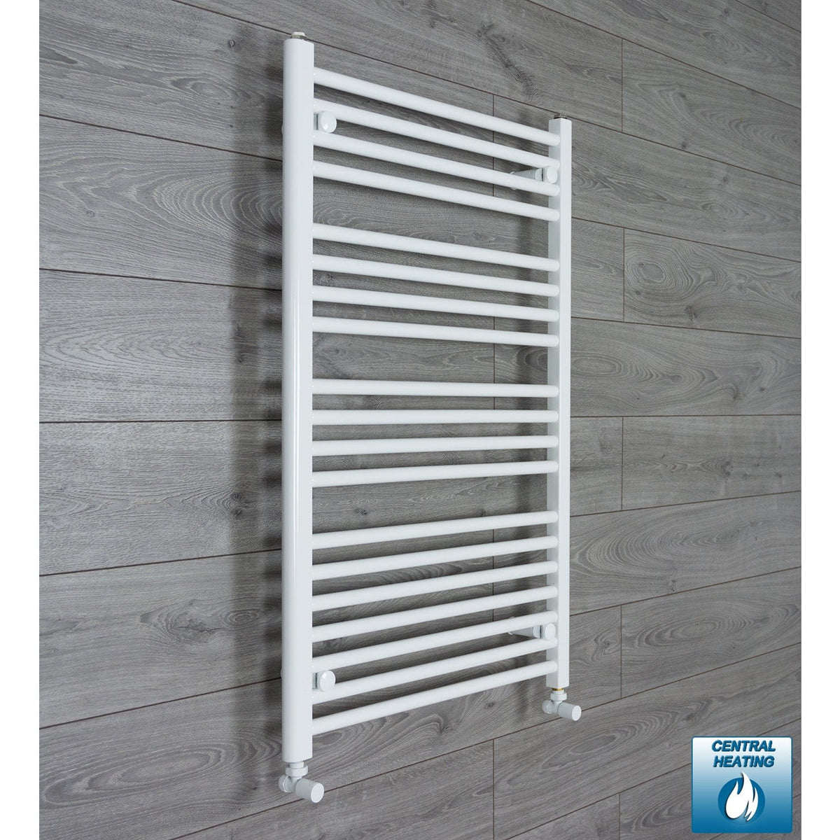 With Angled Valves 1000 x 700 Heated Towel Rail Radiator Flat White Central Heating