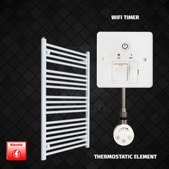 ER-Touch Thermostatic / Wifi Timer 1000 x 700 Pre-Filled Electric Heated Towel Radiator White HTR