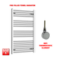 Flat / ER-Wifi Thermostatic / No Timer 1000mm High 700mm Wide Pre-Filled Chrome Electric Towel Rail