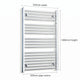 1000x550mm Heated Straight Towel Radiator Chrome - Elegant Radiators