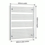 1000x850mm Heated Straight Towel Rail Radiator Chrome - Elegant Radiators