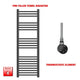 1200x400mm Flat Black Pre Filled Electric Towel Rail Radiator