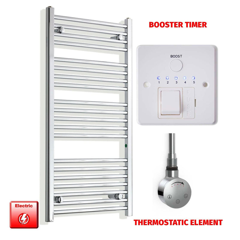 ER-Touch Thermostatic / Booster Timer 1100 x 500 Pre-Filled Electric Heated Towel Radiator Chrome