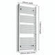 1100x550mm Heated Flat Towel Radiator Chrome Central Heating - Elegant Radiators