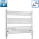 800mm High 1100mm Wide Flat Chrome Heated Towel Rail